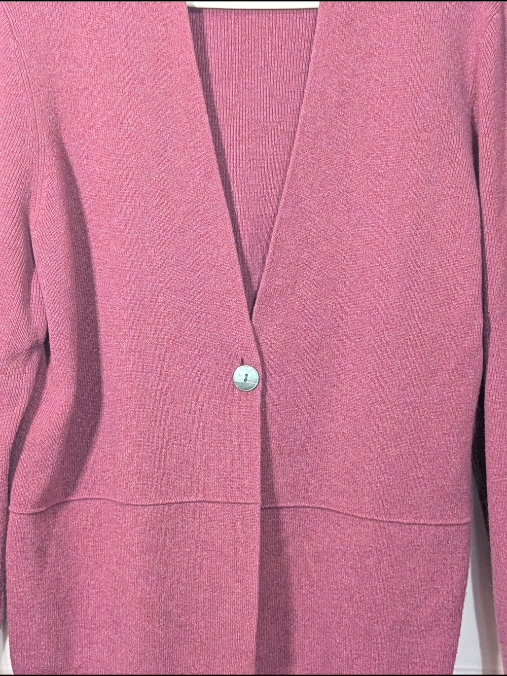 Charter Club 100% Cashmere Cardigan Sweater Pink Large Soft Luxe Minimalist - Picture 3 of 13